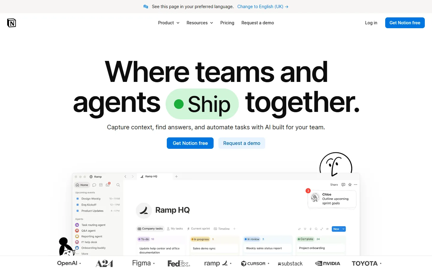 Notion projects database linked to tasks for solo client work