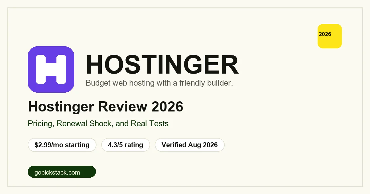 Hostinger editorial review cover